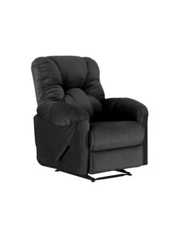 Velvet Upholstered Rocking and Rotating Recliner Chair With Bed Mode Black 90x100x80cm - v1685871491/N52571377A_3