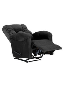 Velvet Upholstered Rocking and Rotating Recliner Chair With Bed Mode Black 90x100x80cm - v1685871491/N52571377A_6