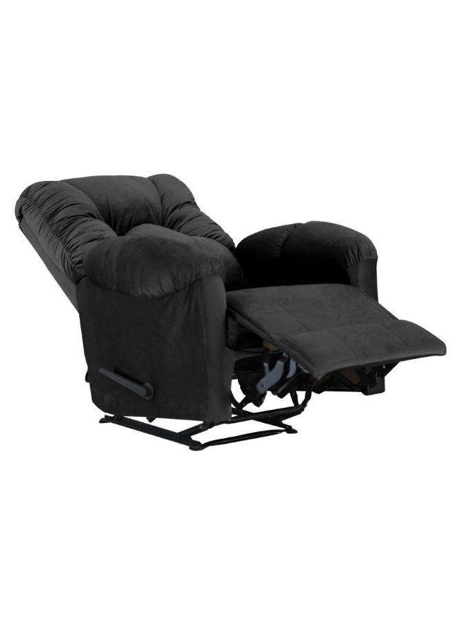 AMERICAN POLO - Velvet Upholstered Rocking and Rotating Recliner Chair With Bed Mode Black 90x100x80cm - Image 1