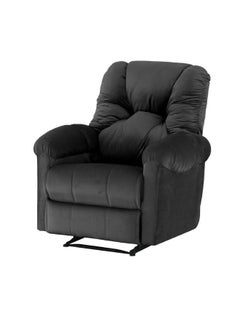 Velvet Upholstered Rocking and Rotating Recliner Chair With Bed Mode Black 90x100x80cm - v1685871491/N52571377A_7