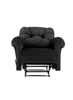 Velvet Upholstered Rocking and Rotating Recliner Chair With Bed Mode Black 90x100x80cm - v1685871491/N52571377A_8