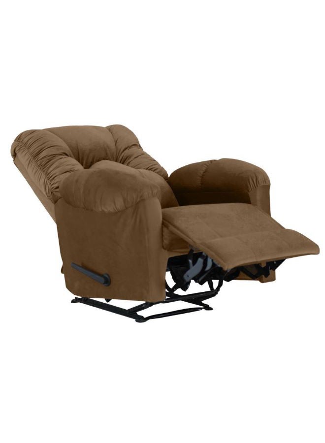 AMERICAN POLO - Velvet Upholstered Rocking and Rotating Recliner Chair With Bed Mode Light Brown 90x100x80cm - Image 1
