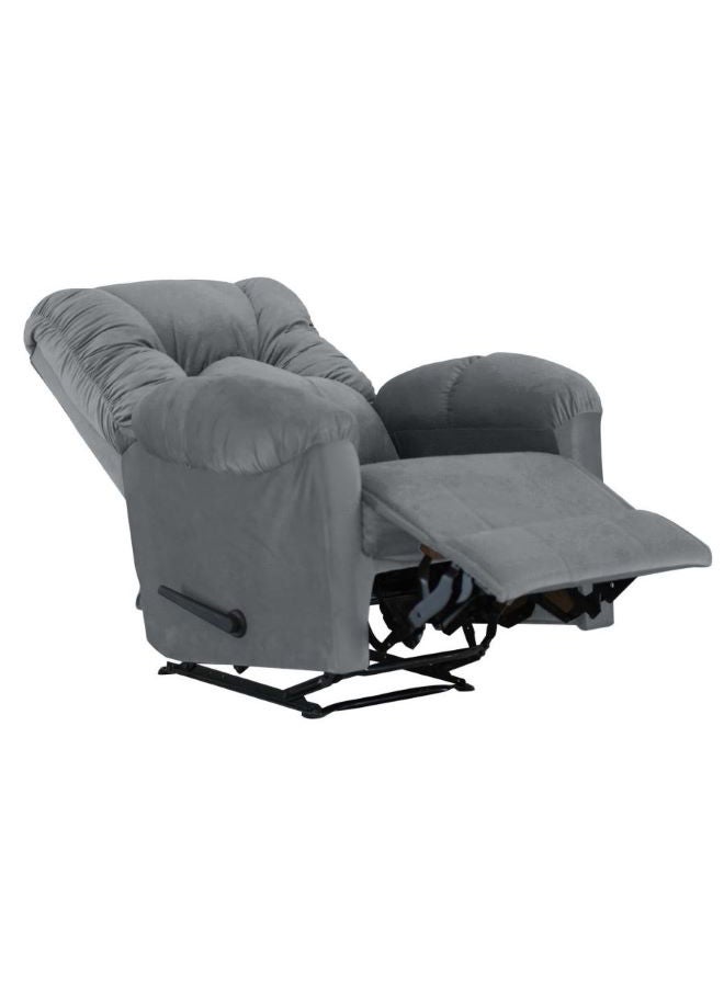 Velvet Upholstered Rocking and Rotating Recliner Chair With Bed Mode Grey 90x100x80cm