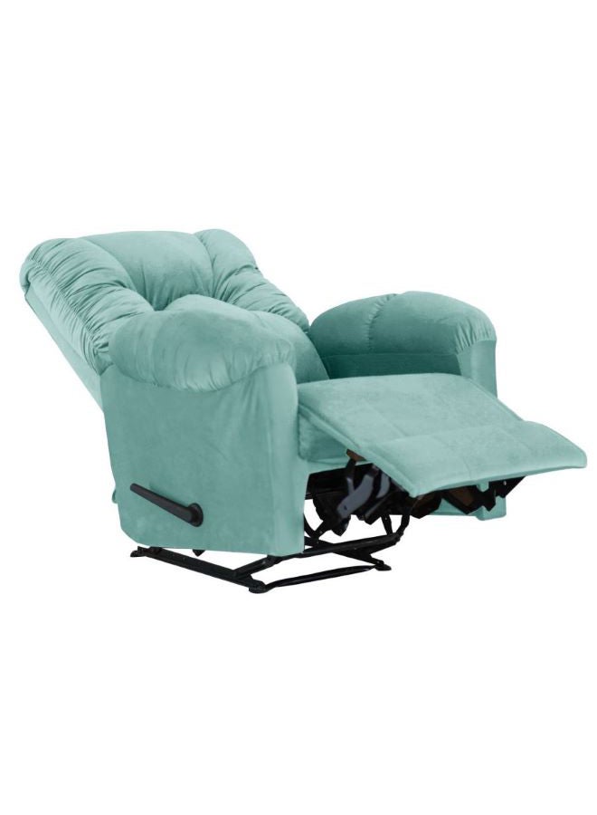 Velvet Upholstered Rocking and Rotating Recliner Chair With Bed Mode Light Turquoise 90x100x80cm