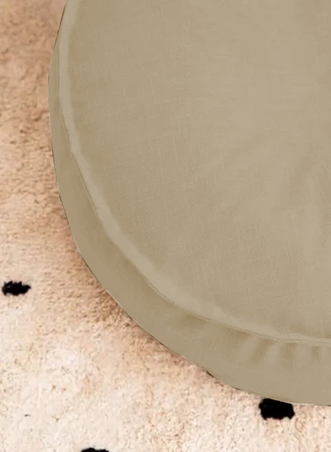 كونزيتا وسادة أرضية ديكور دائرية الشكل من الكتان بيج فاتح 70x25سم  - Image 3