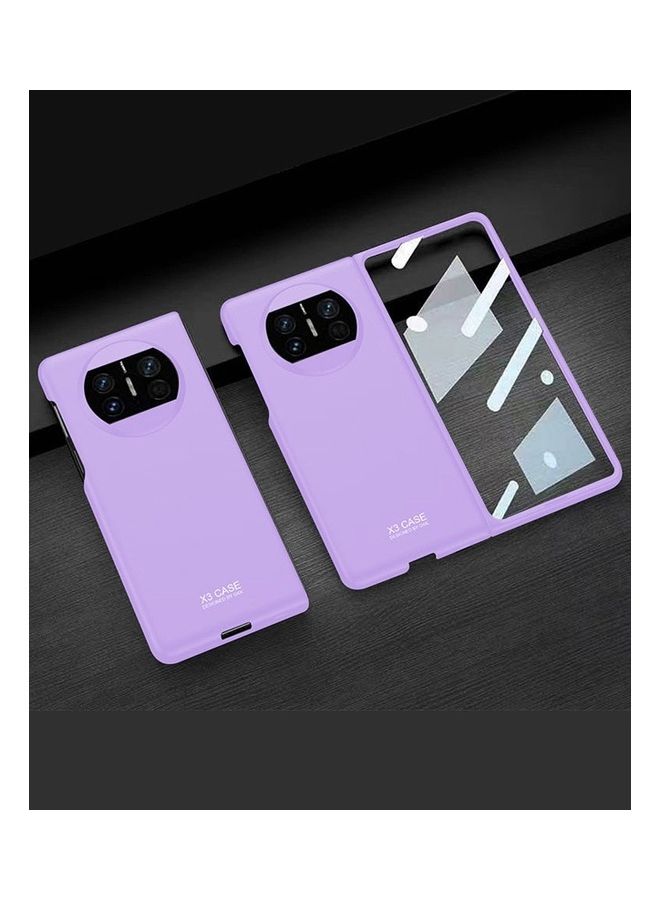 MARGOUN Huawei Mate X3 Polycarbonat Case With Tempered Glass Shockproof Cover Purple - Image 2