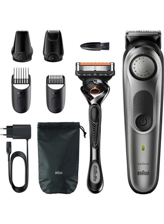 براون Beard Trimmer BT7320 With Precision Dial 4 Attachments And Gillette Proglide Razor Black - Image 2