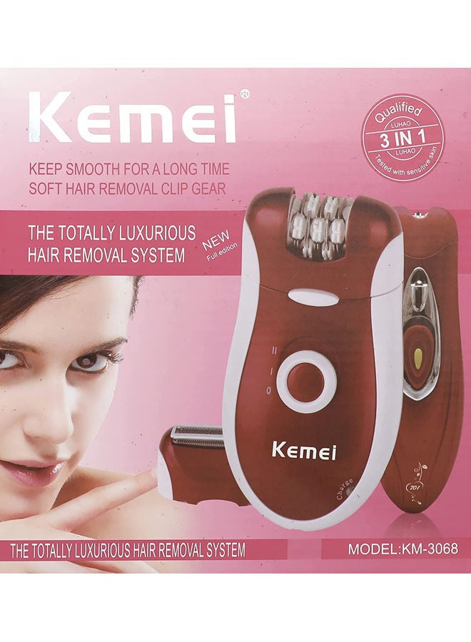 Kemei BS-3068 Hair Removal And Epilator Red - Image 2