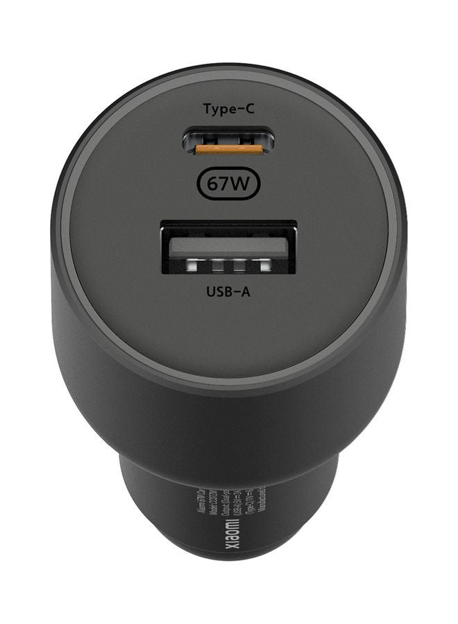 Xiaomi USB-A With Type-C Car Charger 67W Black - Image 2