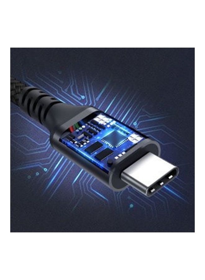 Type-C To Type-C Fabric Cable 2M Black