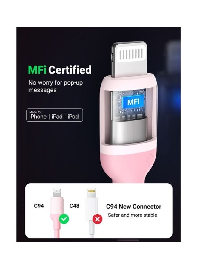 يو جرين - كابل من السيليكون من Type-C إلى Lightning بطول 1 متر - Image 1