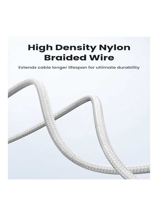 Ugreen Type-C To Lightning Cable Braided 2M Silver  - Image 5
