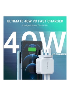 CHOETECH 2 PD Ports Wall Charger 40W Black  - Image 2