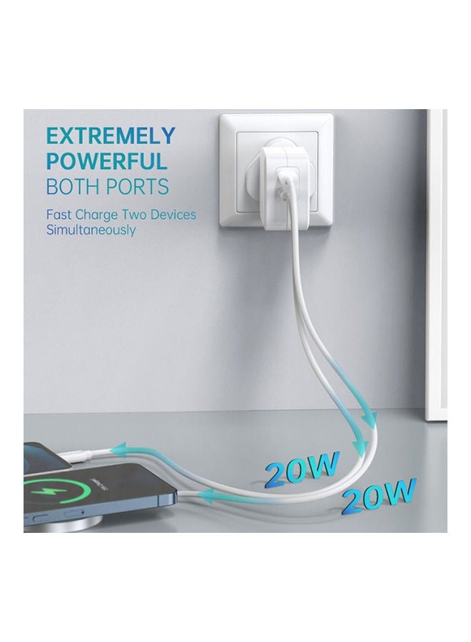 CHOETECH 2 PD Ports Wall Charger 40W Black  - Image 3