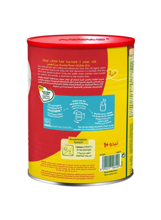 Nido One Plus Growing Up Milk Powder for Children From 1 to 3 Years From Nido 1800 Gm 1800grams - v1685967893/N31295314A_4