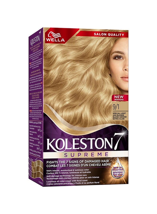WELLA - Koleston Supreme Hair Color 9/1 Special Light Ash Blonde - Image 1