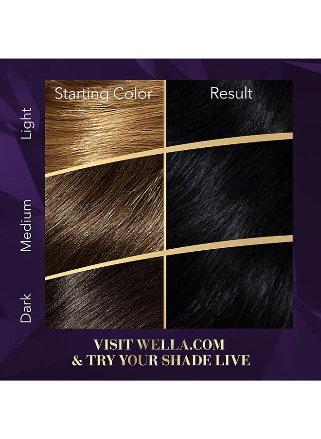 WELLA Koleston Supreme Hair Color 1/0 Darkest Night Black  - Image 2