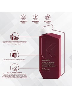 KEVIN.MURPHY Young Again Wash Shampoo For Dry And Damaged Hair Red/White 250ml  - Image 3