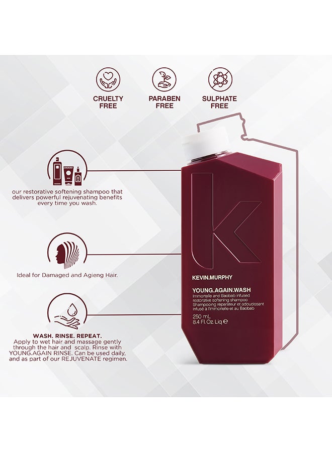 KEVIN.MURPHY Young Again Wash Shampoo For Dry And Damaged Hair Red/White 250ml  - Image 3