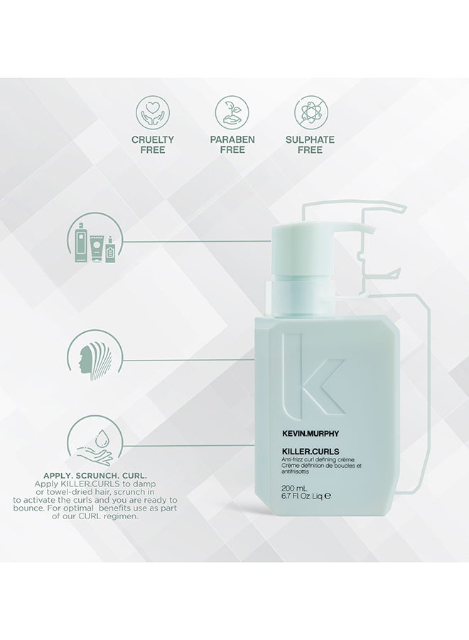 KEVIN.MURPHY Killer Curls  Anti Frizz Curl Defining Hair Cream For Medium To Course Curly Or Wavy Hair 200ml  - Image 3