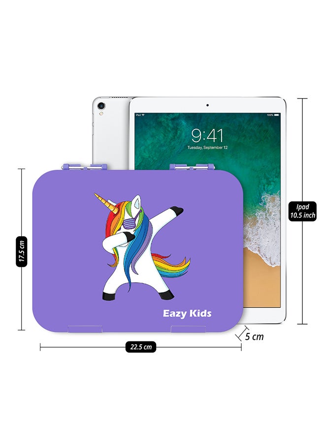 Eazy Kids - Bento Lunch Box, 6 Compartment, Bpa Free, Microwable, Dishwasher Safe, Back To School Season, Made Of Triton, Unicorn Purple - Image 1
