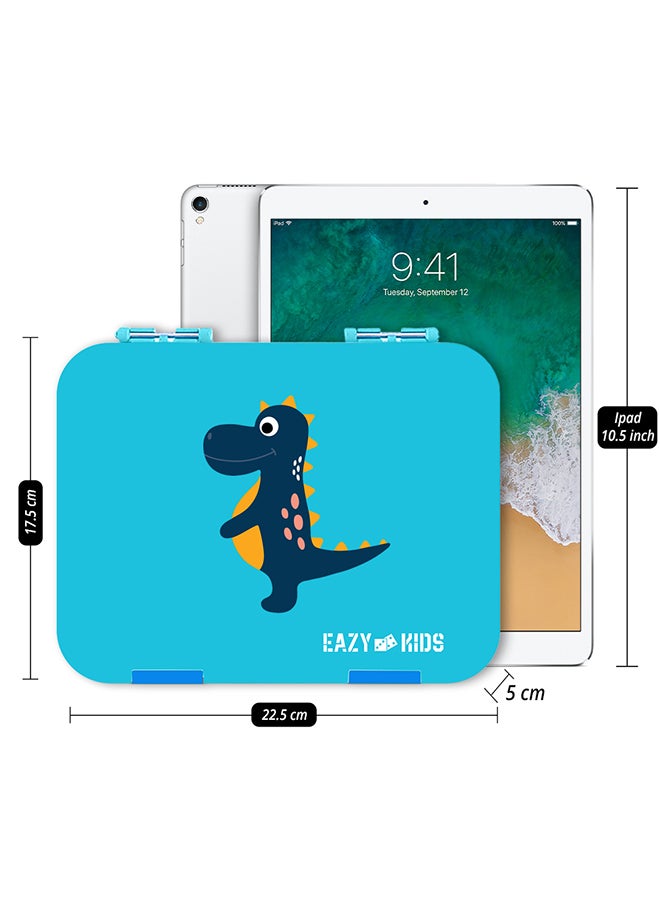 Eazy Kids Bento Lunch Box, 6 And 4 Convertible Compartment, Bpa Free, Microwavable, Dishwasher Safe, Back To School Season, Made Of Triton, Free Sandwich Cutter, Dinosaur Blue  - Image 5