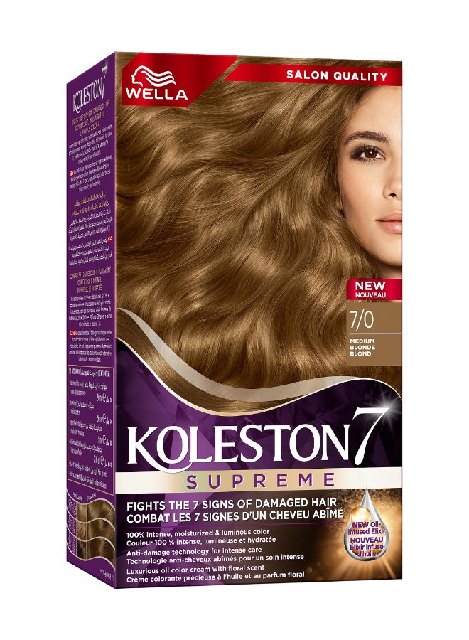 WELLA Koleston Supreme Hair Color 7/0 Medium Blonde  - Image 1