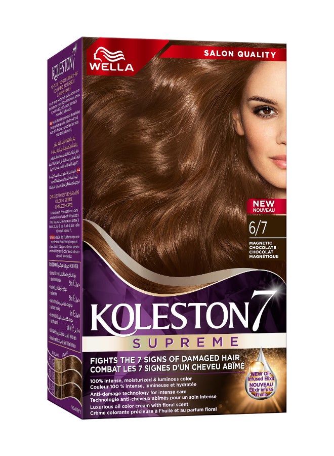 WELLA Koleston Supreme Hair Color 6/7 Magnetic Chocolate  - Image 1