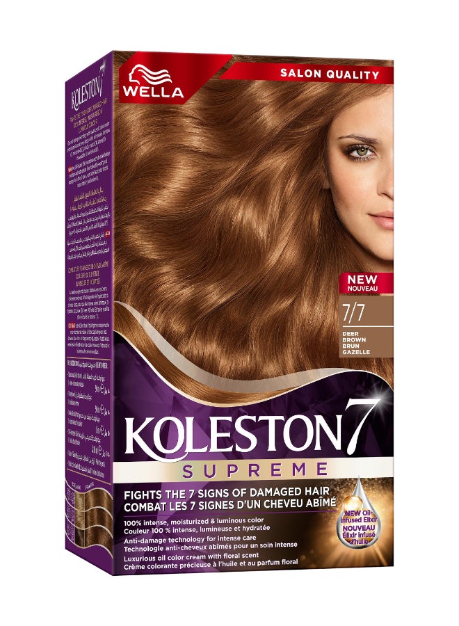 WELLA Koleston Supreme Hair Color 7/7 Deer Brown  - Image 1
