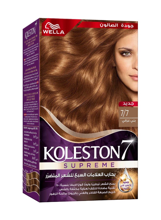 WELLA Koleston Supreme Hair Color 7/7 Deer Brown  - Image 2