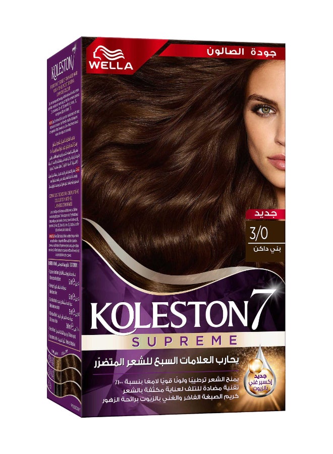 WELLA Koleston Supreme Hair Color 3/0 Dark Brown  - Image 2