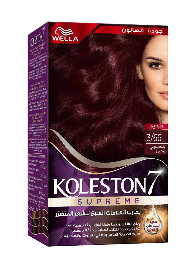 WELLA Koleston Supreme Hair Color 3/66 Violet Auburn  - Image 2