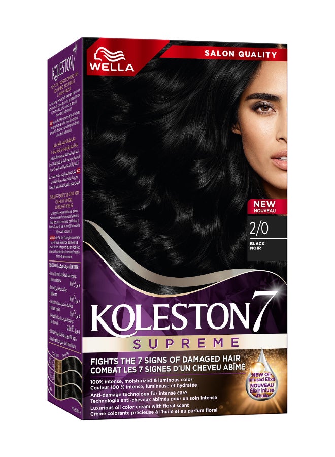 WELLA Koleston Supreme Hair Color 2/0 Black 