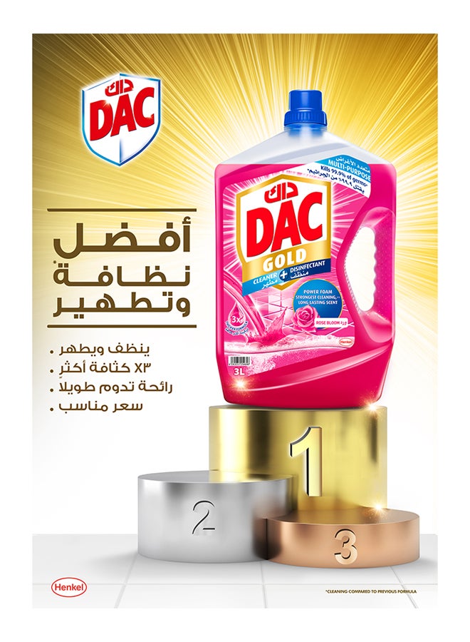 Dac Gold Multi-Purpose Disinfectant And Liquid Cleaner With 3X Thicker Formula Rose Gold Rose 3Liters  - Image 5