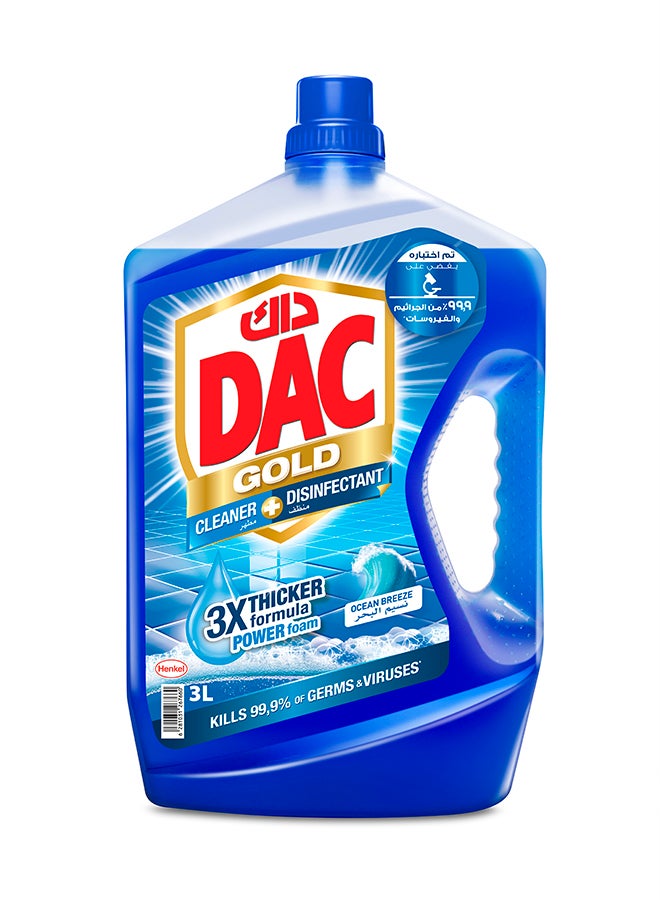 Dac Gold Multi-Purpose Disinfectant And Liquid Cleaner With 3X Thicker Formula Ocean Breeze 3Liters  - Image 1