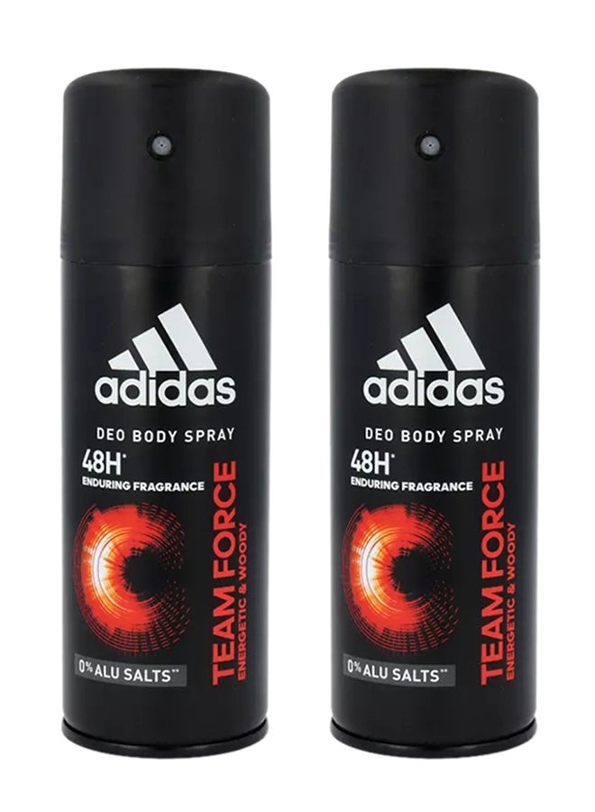 2-Piece Team Force Deo Body Spray Deodorant 300ml