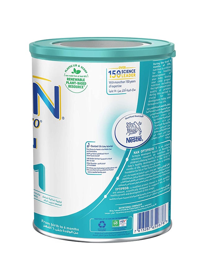 Nestle Nan 1 Optipro Baby Milk Formula, From 0-6 Months, Tin 400g 400grams