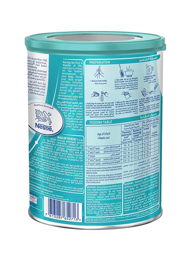 Nestle Nan 1 Optipro Baby Milk Formula, From 0-6 Months, Tin 400g 400grams