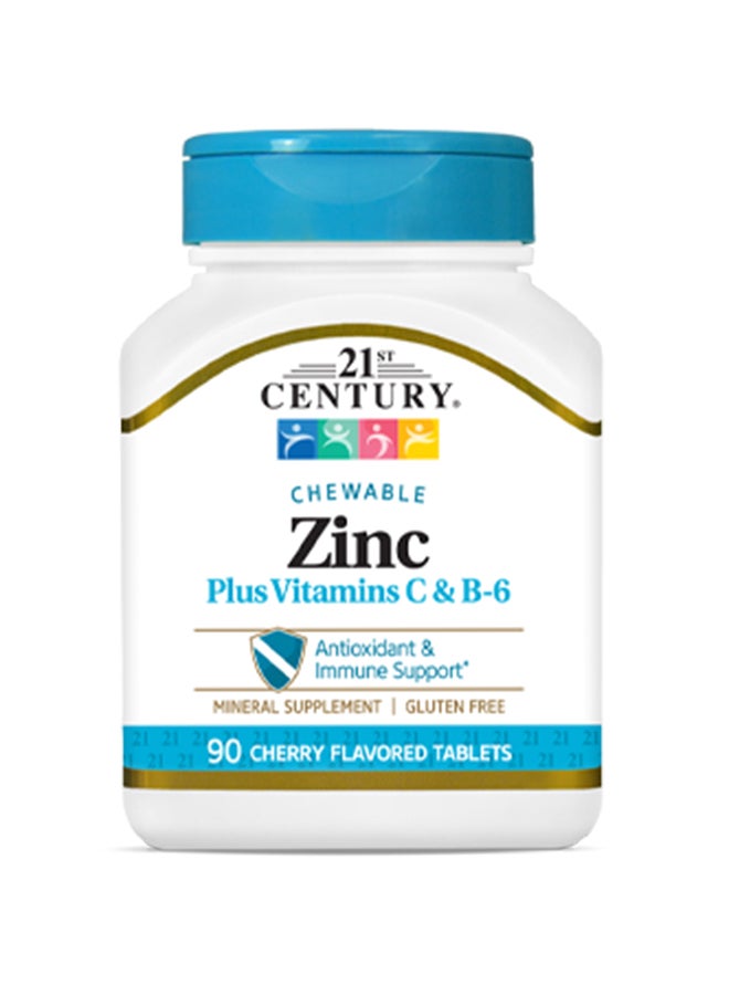 21st Century Zinc Plus Vitamin C And B-6 Dietary Supplement - Cherry - 90 Tablets - Image 1