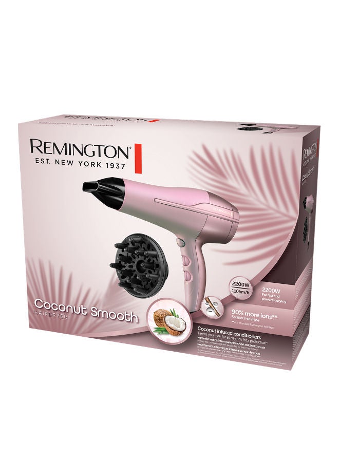 REMINGTON Coconut Smooth Hairdryer Rose Gold 800grams  - Image 2