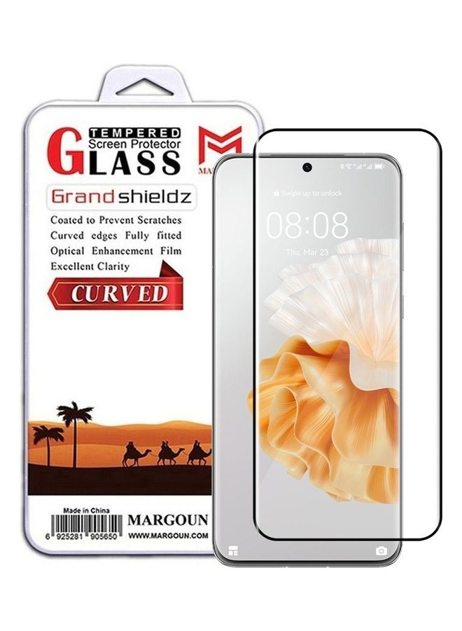 MARGOUN Huawei P60 Pro Huawei P60 Screen Protector Tempered Glass Full Glue Back Clear  - Image 1