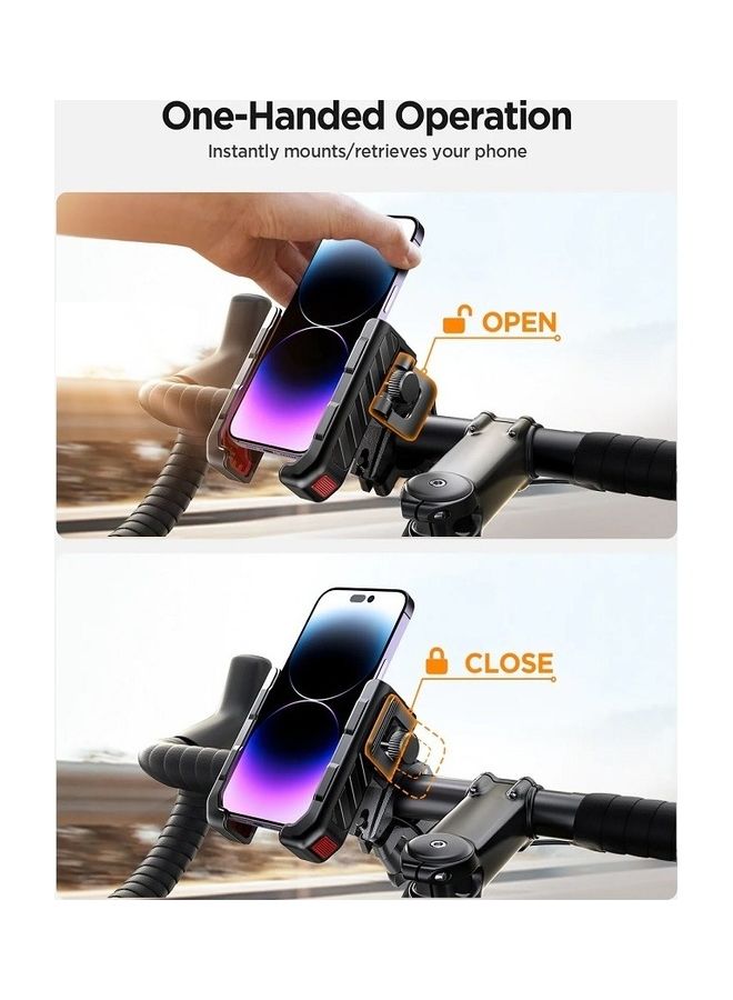 JOYROOM Motorcycle, Anti-Slip Shock Absorption Handlebar Bike, 1S Lock And Release Universal Phone Holder For Iphone, Samsung 4.7-7 Inch Smartphone Black  - Image 3