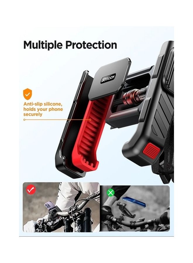 JOYROOM Motorcycle, Anti-Slip Shock Absorption Handlebar Bike, 1S Lock And Release Universal Phone Holder For Iphone, Samsung 4.7-7 Inch Smartphone Black  - Image 5