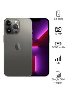 أبل هاتف آيفون 13 برو بذاكرة داخلية سعة 256 جيجابايت يدعم تقنية 5G مع تطبيق فيس تايم بلون رصاصي داكن - النسخة العالمية  - Image 1