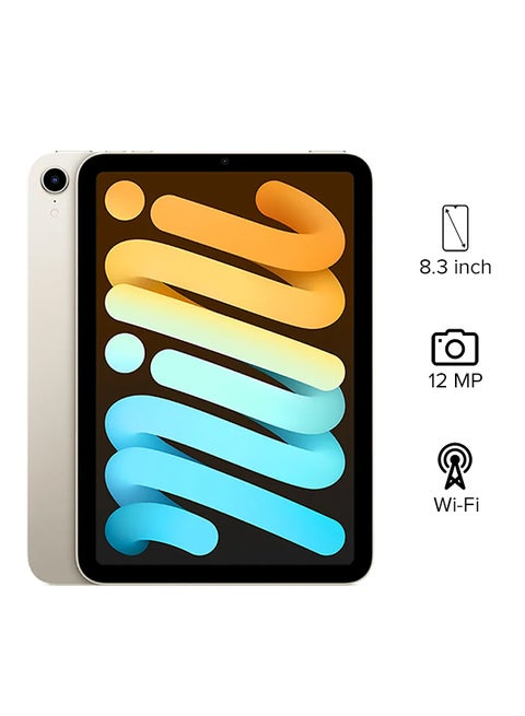 iPad Mini 2021 (6th Generation) 8.3-Inch, 64GB, WiFi, Starlight With Facetime - International Version