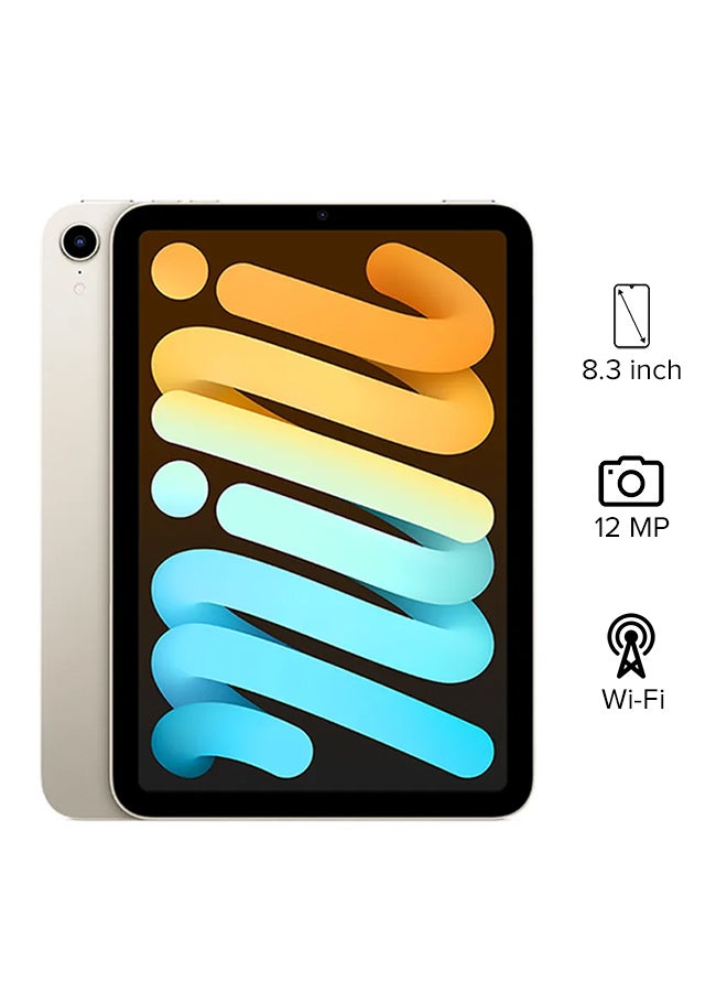 Apple - iPad Mini 2021 (6th Generation) 8.3-Inch, 256GB, WiFi, Starlight With Facetime - International Version - Image 1