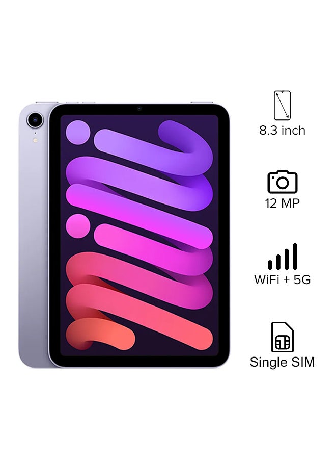 Apple iPad Mini 2021 (6th Generation) 8.3inch, 256GB, WiFi, 5G, Purple with Facetime - International version