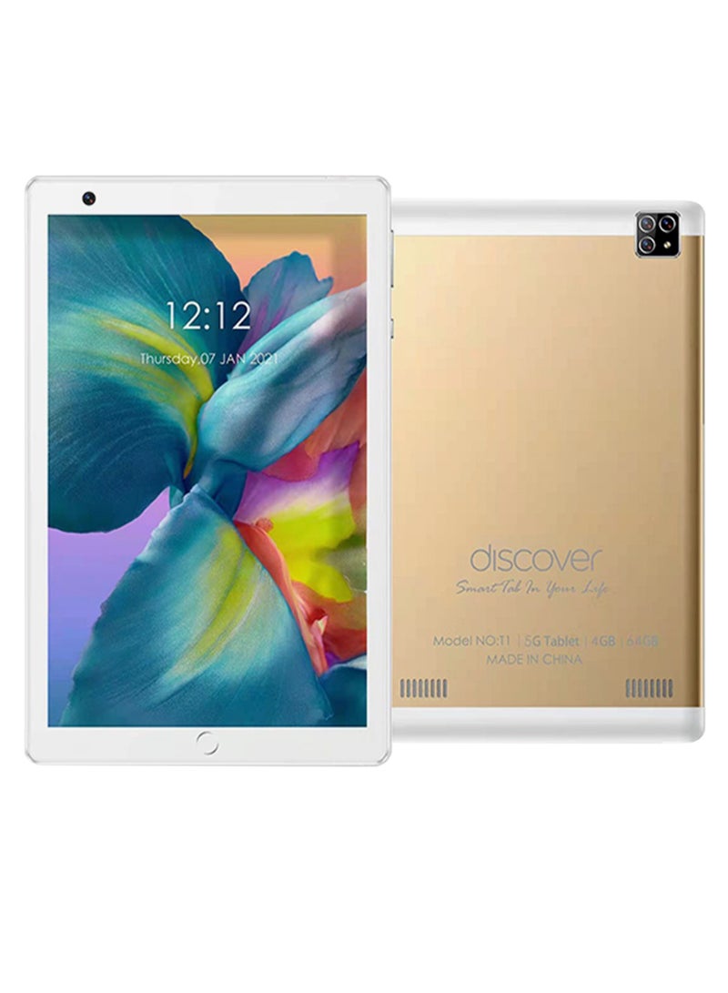 discover 8inch Smart Tablet T1 5G Android Tab with 64GB ROM 4GB RAM 8Core Dual-Sim Wifi (Gold) - Image 1