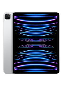 iPad Pro 2022 (الجيل السادس) مقاس 12.9 بوصة وسعة 256 جيجابايت ويدعم تقنية 5G باللون الفضي - إصدار الشرق الأوسط