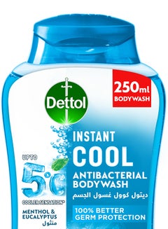 Dettol Instant Cool Menthol And Eucalyptus Antibacterial Body Wash Twin Pack 250ml  - Image 2